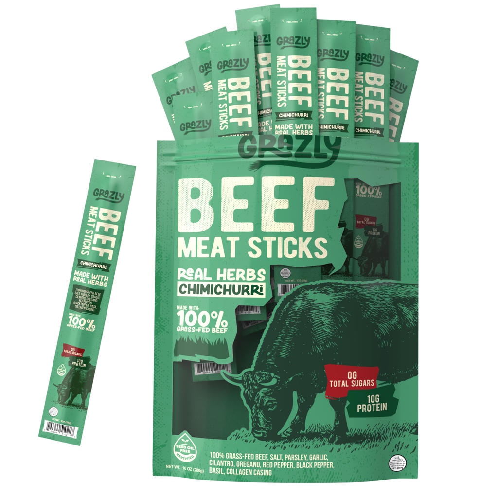 Chimichurri Beef Meat Sticks | Grass-Fed, Real Herbs, Zero Junk by Grazly