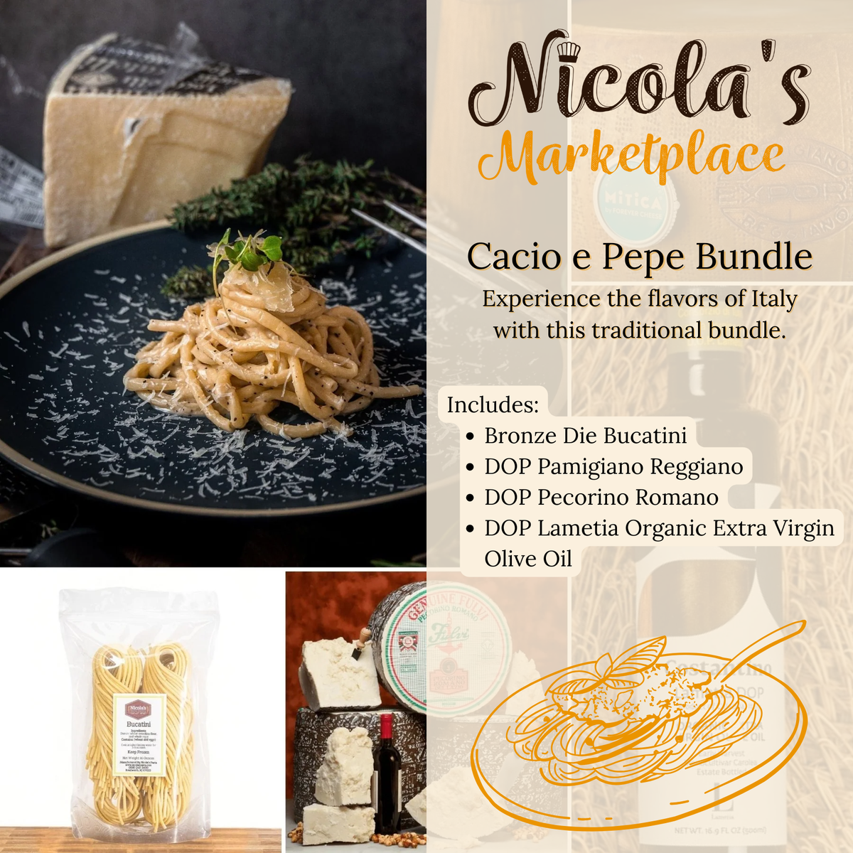 Cacio e Pepe Italian Pasta Gift Bundle