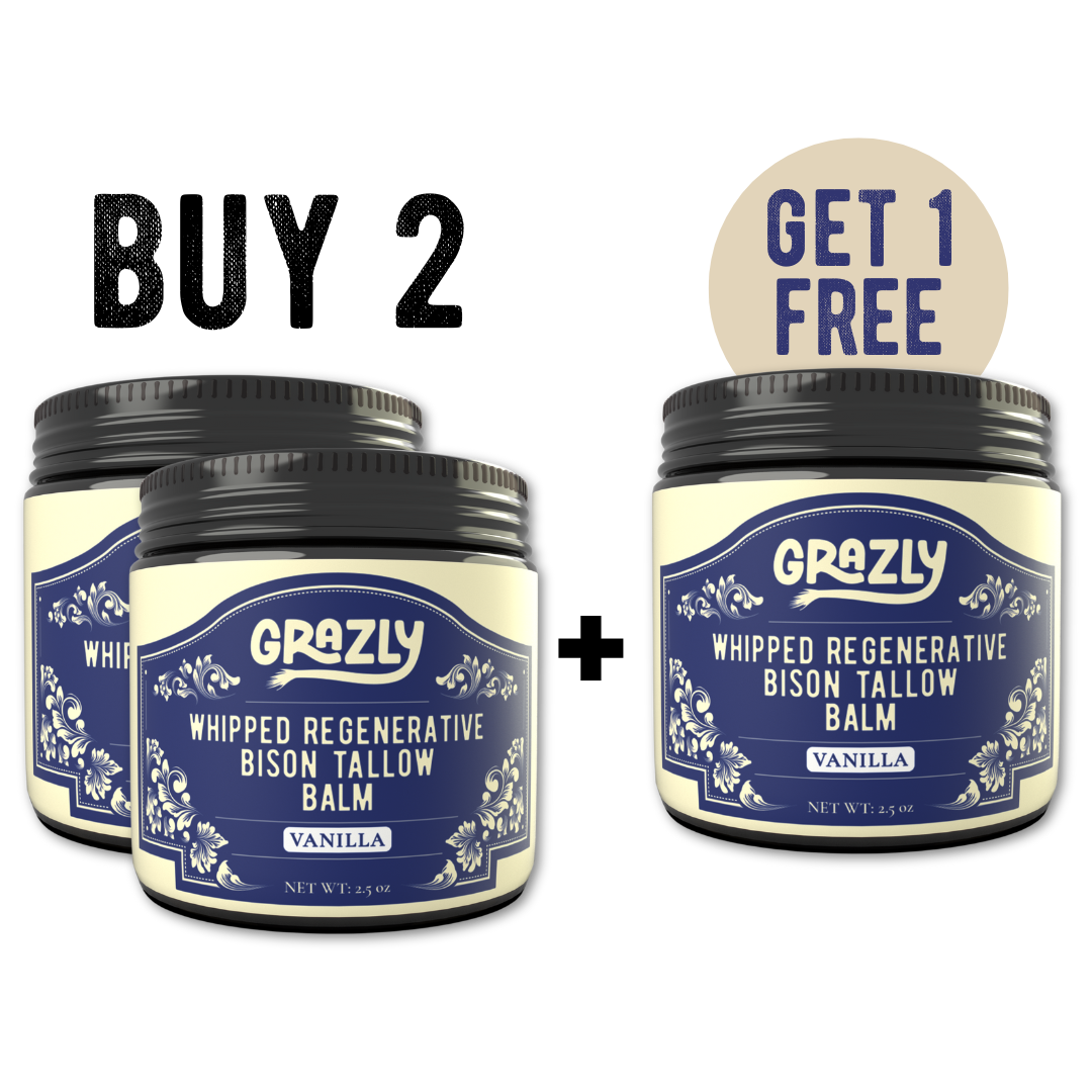Whipped Bison Tallow & Manuka Honey Moisturizing Balm | Deep Skin Hydration