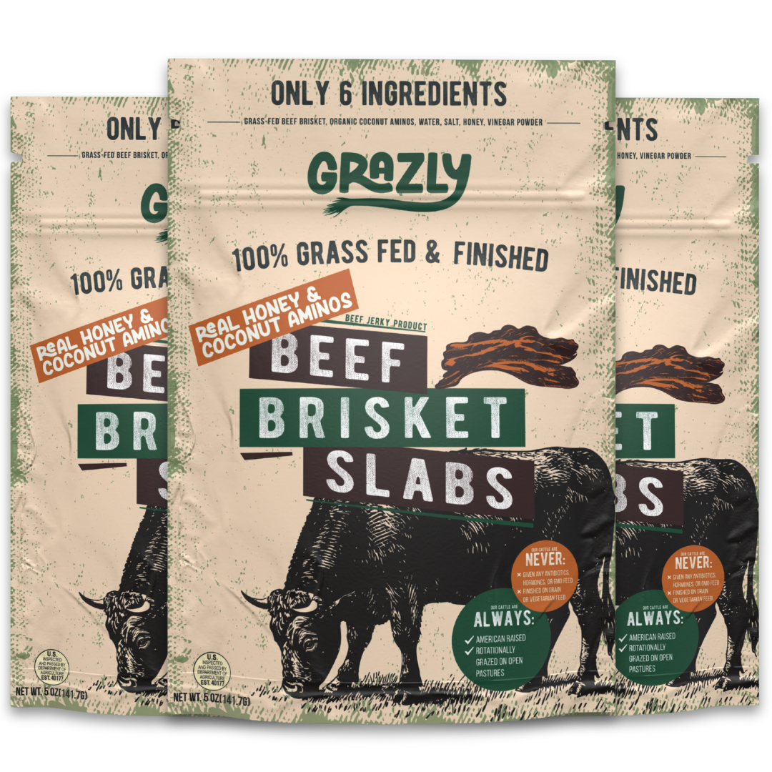 Raw Honey & Coconut Aminos Brisket Slabs | Soy-Free Teriyaki Jerky by Grazly