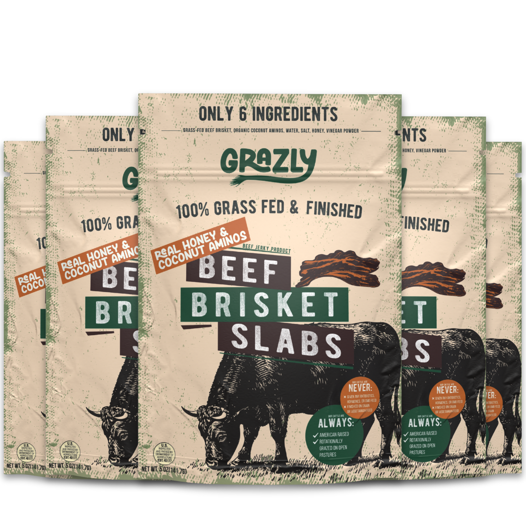 Raw Honey & Coconut Aminos Brisket Slabs | Soy-Free Teriyaki Jerky by Grazly