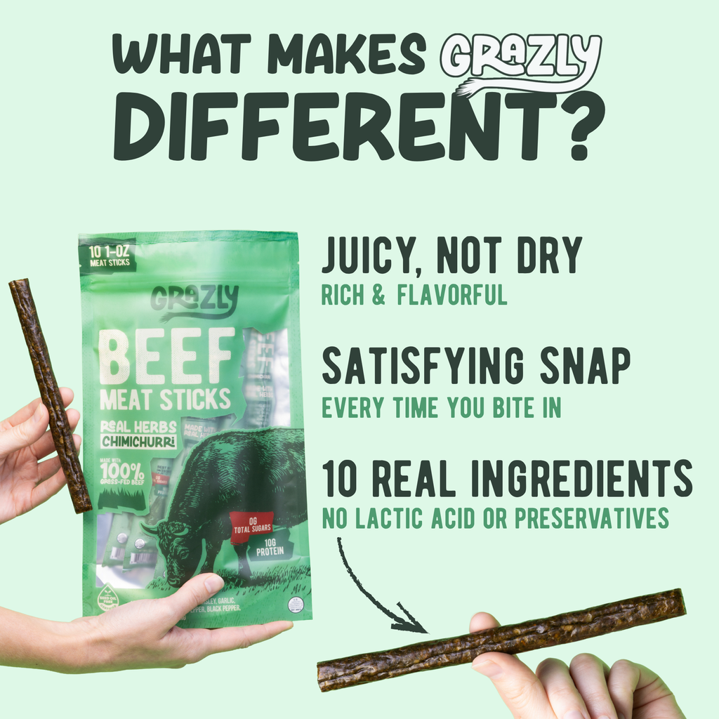 Chimichurri Beef Meat Sticks | Grass-Fed, Real Herbs, Zero Junk by Grazly