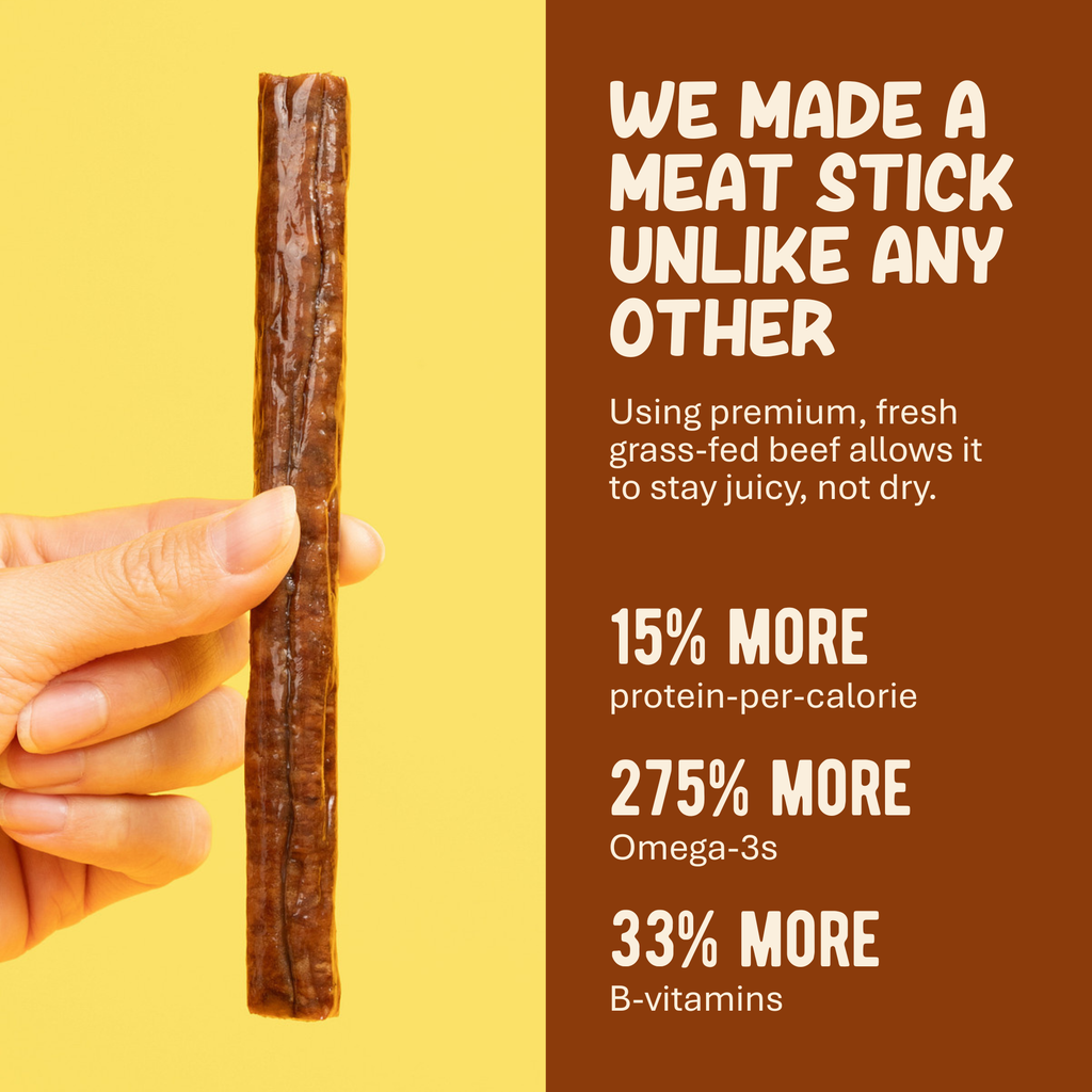 Plain Beef Meat Sticks | 100% Grass-Fed & Finished, 3 Ingredients by Grazly