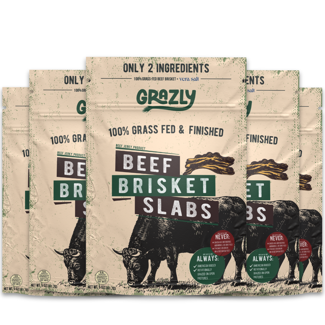 Grass-Fed Beef Brisket Slabs | 100% Grass-Fed & Finished Jerky by Grazly
