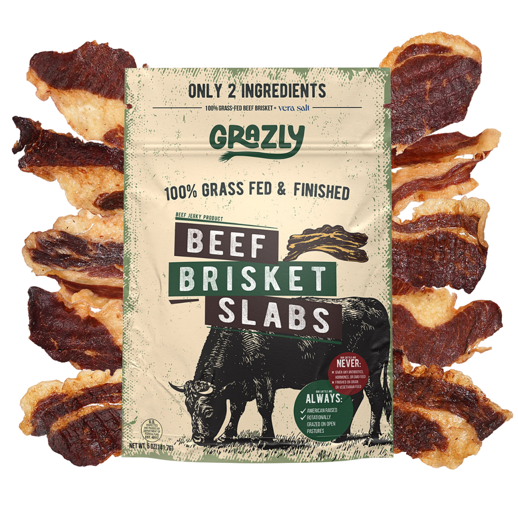 Grass-Fed Beef Brisket Slabs | 100% Grass-Fed & Finished Jerky by Grazly