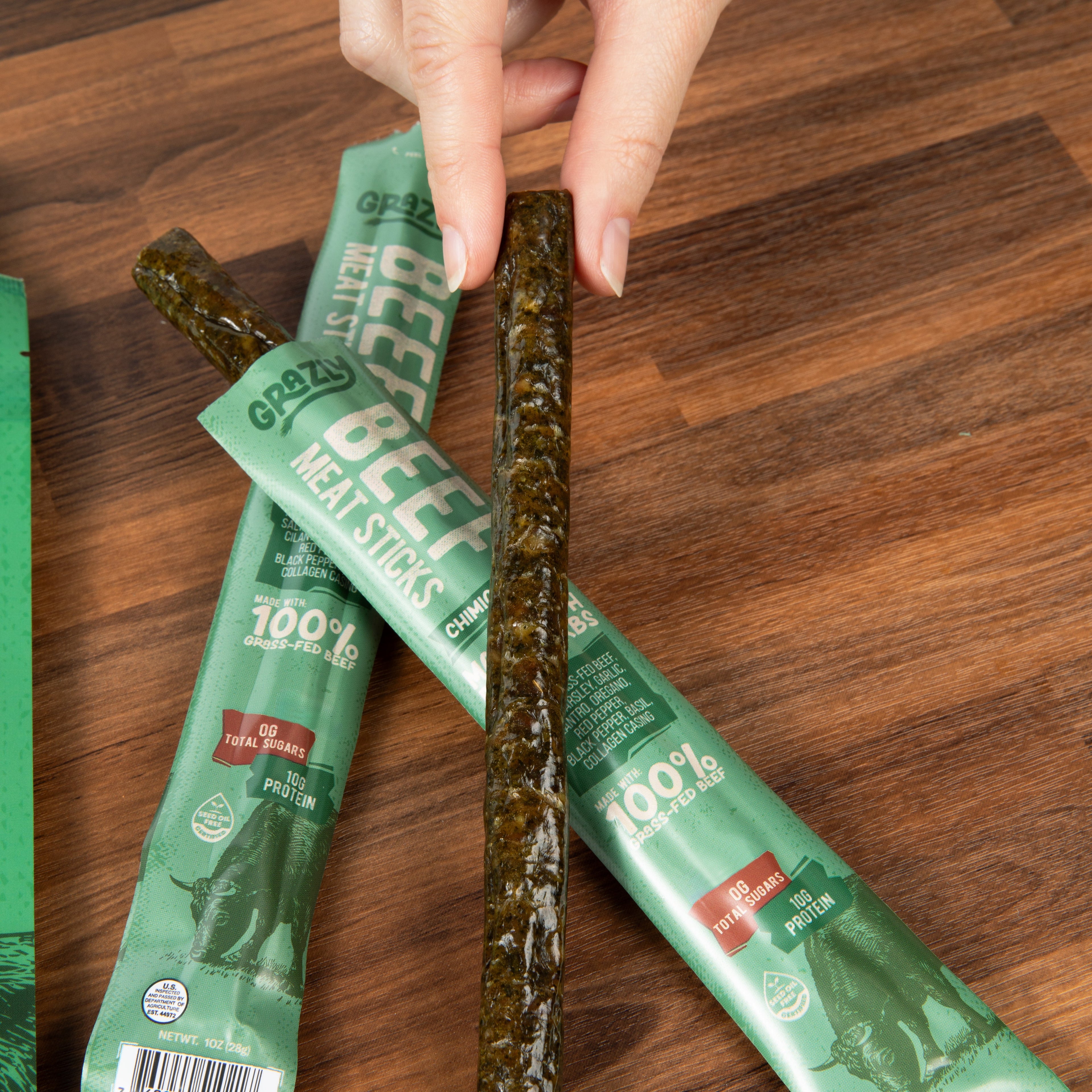 Chimichurri Beef Meat Sticks | Grass-Fed, Real Herbs, Zero Junk by Grazly