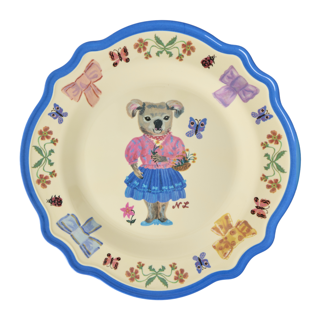 Vintage Dinner Plate - Blue - Nathalie Lété Print