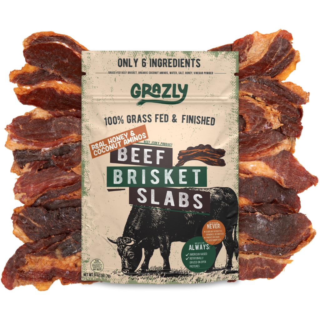 Raw Honey & Coconut Aminos Brisket Slabs | Soy-Free Teriyaki Jerky by Grazly