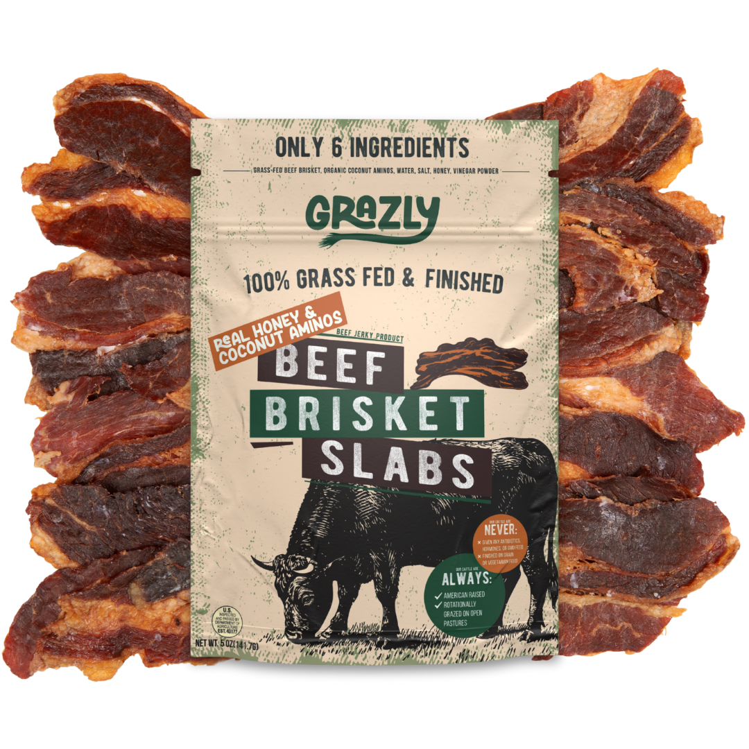 Raw Honey & Coconut Aminos Brisket Slabs | Soy-Free Teriyaki Jerky by Grazly