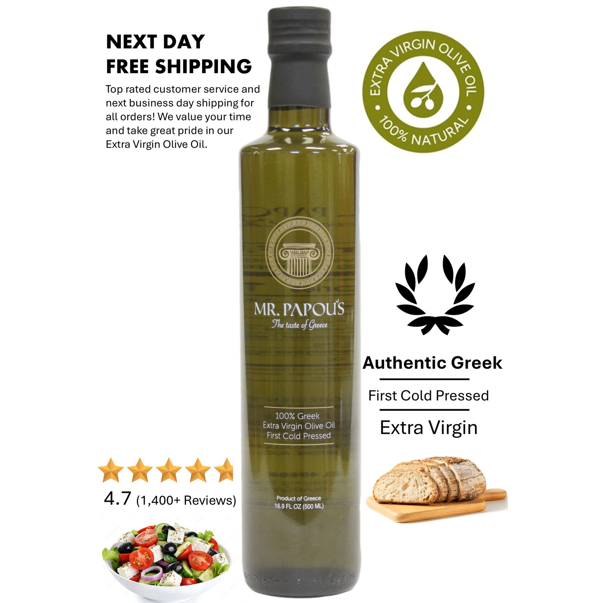 Mr. Papou's Authentic Extra Virgin Olive Oil | Greek EVOO