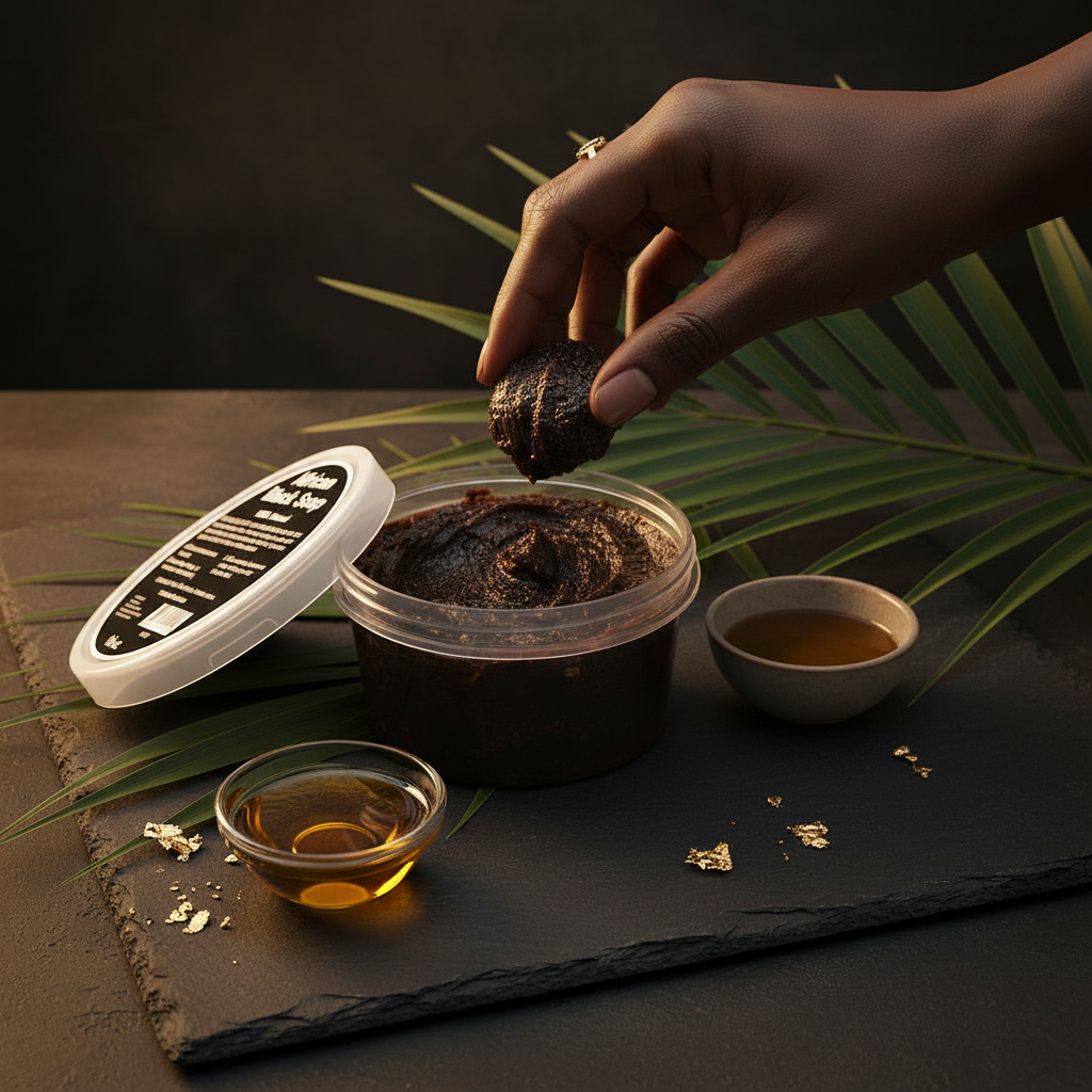 African Black Soap Paste - in-use lifestyle shot