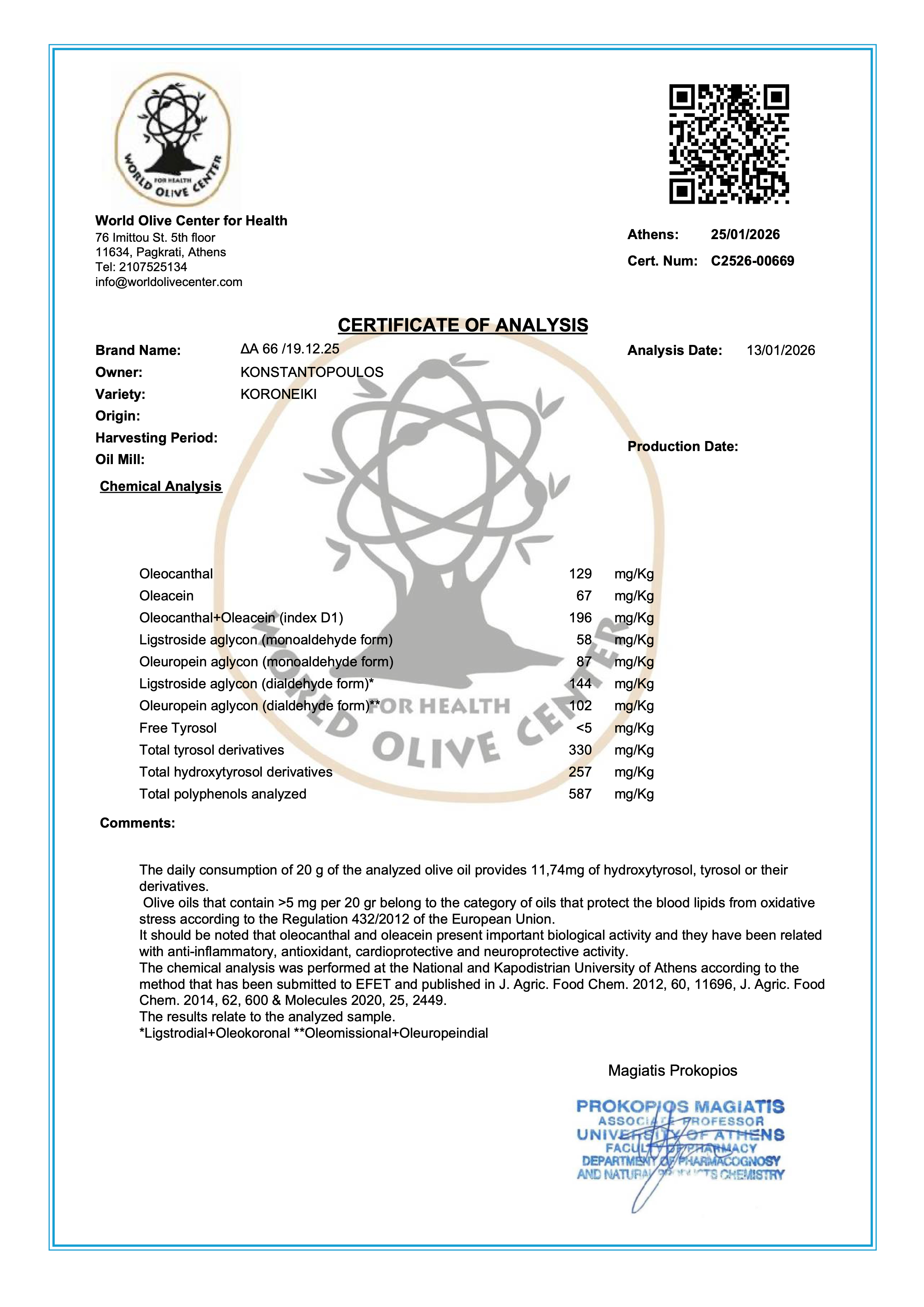 High Phenolic Olive Oil 500mg Polyphenols | Antioxidant-Rich EVOO