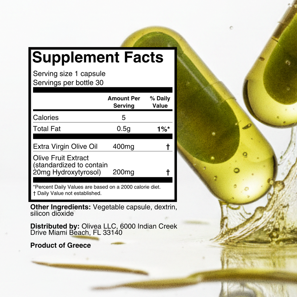 Olivea Hydroxytyrosol Olive Oil Supplement | Antioxidant Wellness Capsules